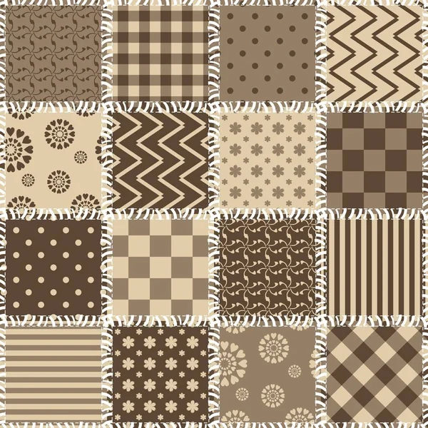 Fondo Patchwork Con Diferentes Patrones — Vector de stock