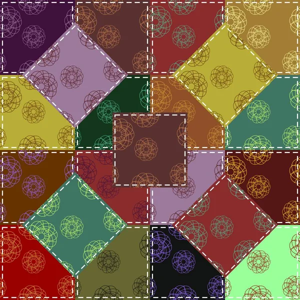 Fondo Patchwork Con Diferentes Patrones — Vector de stock