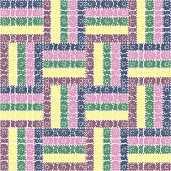 Patchwork Background Different Patterns — Stock Vector