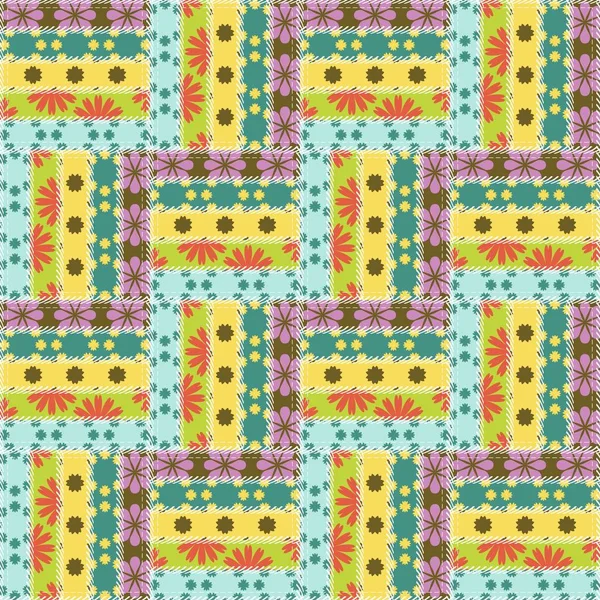 Patchwork Fond Avec Différents Modèles — Image vectorielle