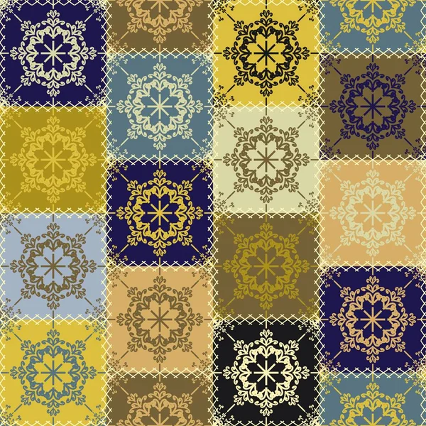 Patchwork Hintergrund Mit Unterschiedlichen Mustern — Stockvektor