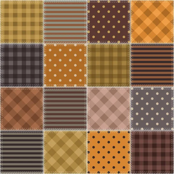 Patchwork Background Different Patterns — Stock Vector