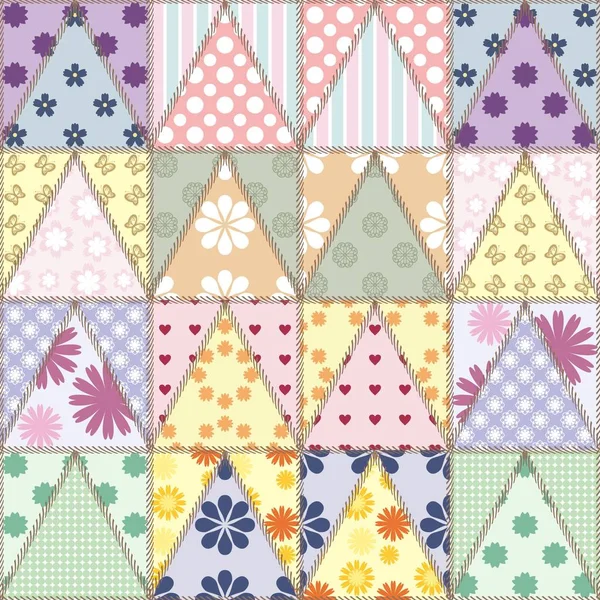 Patchwork Fond Avec Différents Modèles — Image vectorielle