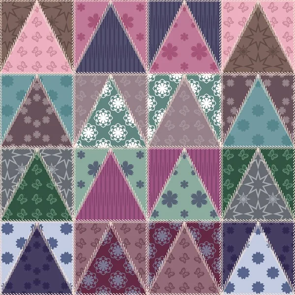 Patchwork Fond Avec Différents Modèles — Image vectorielle