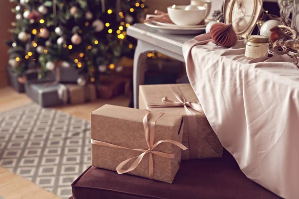 Geschenkboxen Für Weihnachten Oder Neujahr — Stockfoto