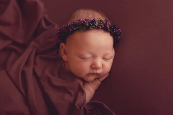 Adorável Recém Nascido Dias Idade Bebê Menina — Fotografia de Stock