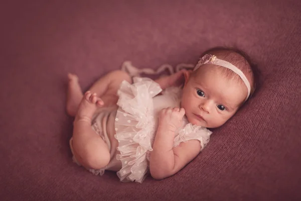 Adorable Recién Nacido Niña Días — Foto de Stock