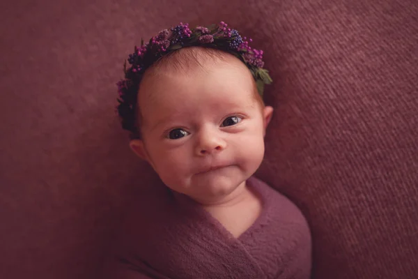 Adorável Recém Nascido Dias Idade Bebê Menina — Fotografia de Stock