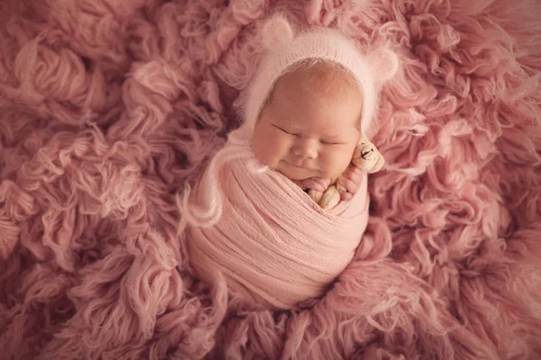 Bedårande Nyfödda Dag Gamla Bebis Flicka — Stockfoto