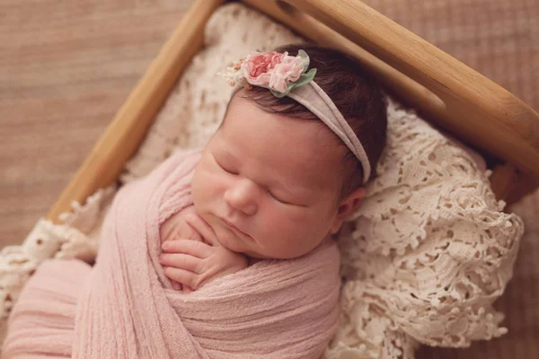 Adorável Recém Nascido Dias Idade Bebê Menina — Fotografia de Stock