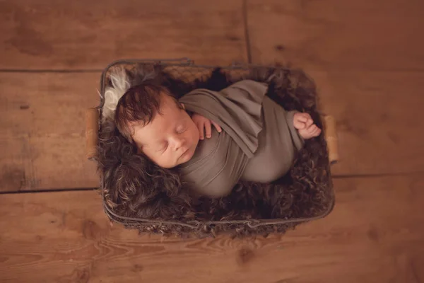 Schattig Pasgeboren Baby Jongen — Stockfoto