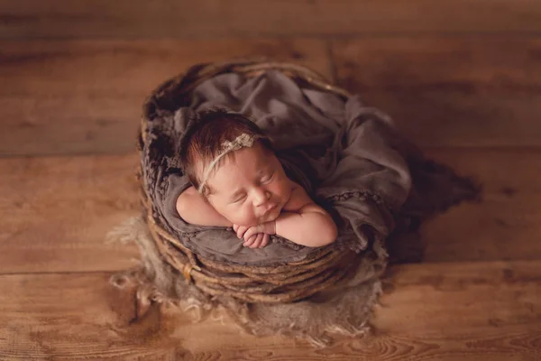 Adorável Recém Nascido Dias Idade Bebê Menina — Fotografia de Stock