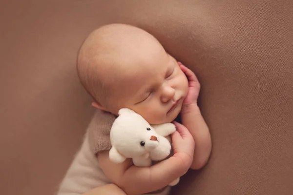 Slapende Pasgeboren Baby Jongen Dag Oud — Stockfoto