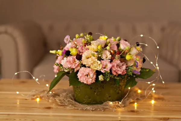 Färsk Colorfull Bukett Blandade Blommor — Stockfoto