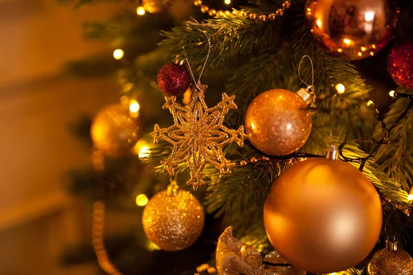 Schöne Weihnachten Hintergrund Mit Tannenspielzeug — Stockfoto