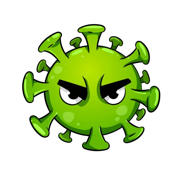 Karaktärsdesign För Coronavirus Bakterier Coronavirus Fara För Covid Förebyggande Sjukdomen — Stock vektor