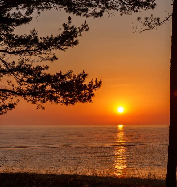 Mar Báltico - amanecer temprano sobre el mar . — Foto de Stock