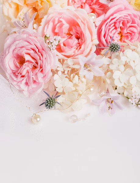 Rosas de tela de color dulce en estilo suave para el fondo —  Fotos de Stock