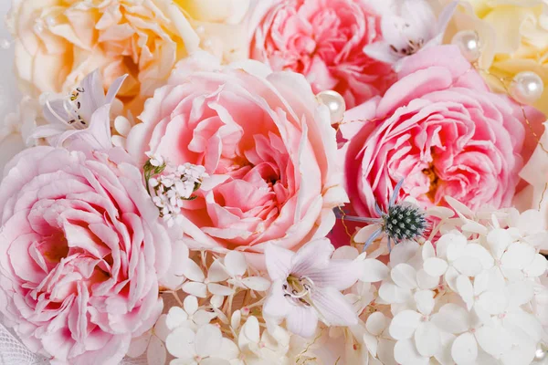 Rosas de tela de color dulce en estilo suave para el fondo — Foto de Stock