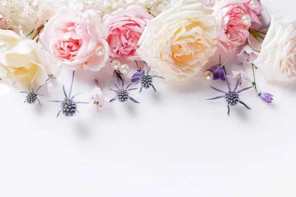 Rosas de tela de color dulce en estilo suave para el fondo —  Fotos de Stock