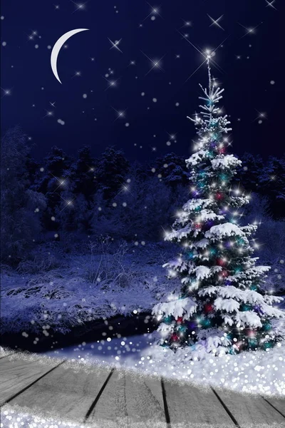 Una postal navideña. Árbol de Navidad decoration.Christmas . — Foto de Stock