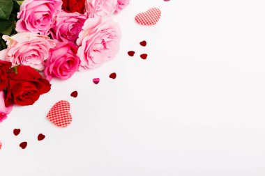 Festival çiçek kompozisyon mavi zemin üzerine. Üstten Görünüm