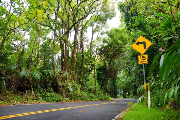 Verkeersbord Beroemde Weg Naar Hana Maui Hawaii — Stockfoto