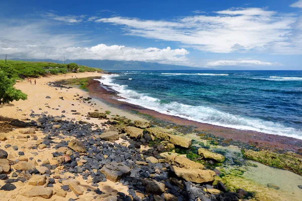 Vacker Utsikt Över Hookipa Beach Med Vit Sandstrand Maui Hawaii — Stockfoto
