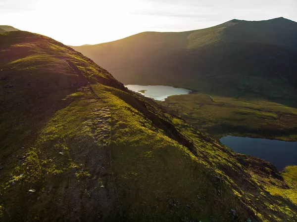 Luchtfoto Van Heuvels Bij Conor Pass County Kerry Ierland — Stockfoto