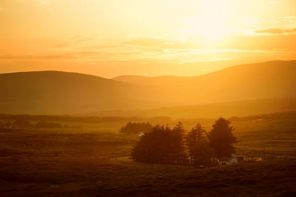 Панорамою Заходу Сонця Користування Регіону Ірландії — стокове фото