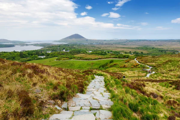 Vue Sur Parc National Connemara Diamond Hill Comté Galway Irlande — Photo