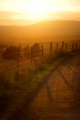 Картина, постер, плакат, фотообои " irish countryside road leading towards mountains, county galway, ireland", артикул 201749972