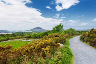 Connemara Milli Parkı, Diamond Hill, County Galway, İrlanda'nın uzak görünümü