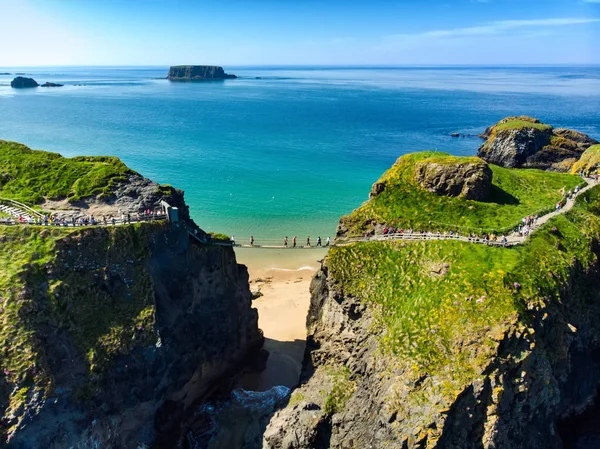 Γέφυρα Σχοινί Carrick Rede Κοντά Στο Ballintoy Στην Κομητεία Antrim — Φωτογραφία Αρχείου