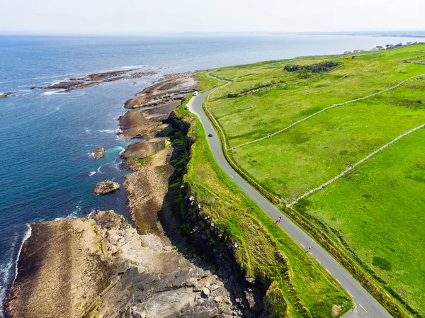 Vista Aérea Del Paisaje Con Castillo Classiebawn Atlántico Costero Condado — Foto de Stock