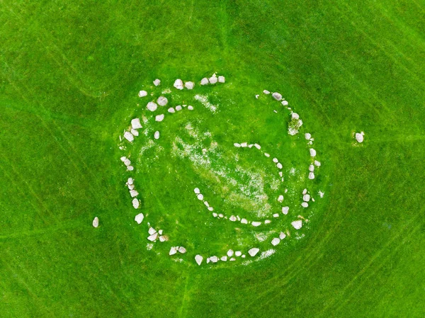 Luchtfoto Van Ballynoe Stenen Cirkel County Noord Ierland — Stockfoto