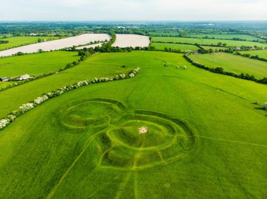 Arkeolojik karmaşık Hill, Tara'nın, County Meath, İrlanda havadan görünümü  