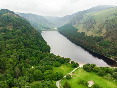 lake in Wicklow Mountains National Park Glendalough valley, County Wicklow, Ireland clipart