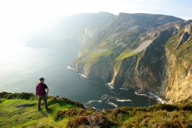 Slieve lig, Irelands en yüksek deniz kayalıklarla Güney Batı Donegal, İrlanda 