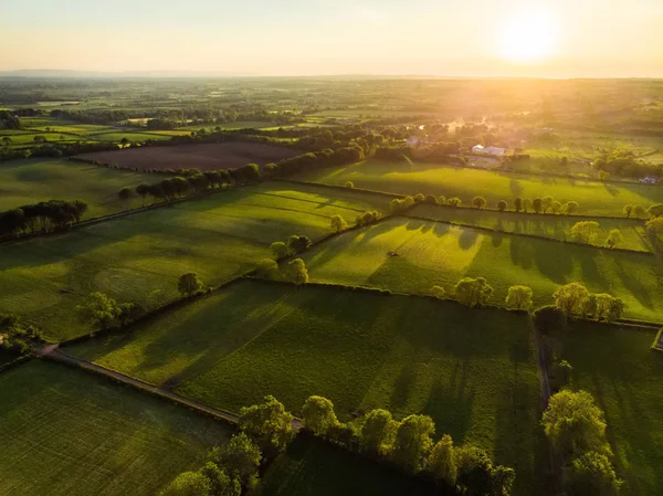Вид Воздуха Пышные Пастбища Сельхозугодия Ирландии — стоковое фото