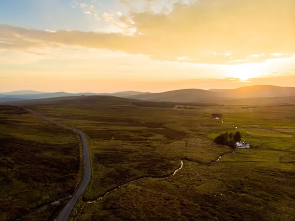 Coucher Soleil Sur Région Connemara Irlande — Photo