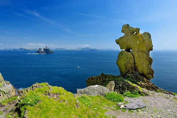 Ruínas Pedra Skellig Michael Great Skellig Irlanda — Fotografia de Stock