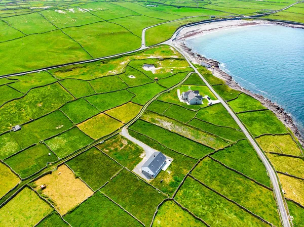 Letecký Pohled Ostrově Inishmore Zálivu Galway Irsko — Stock fotografie