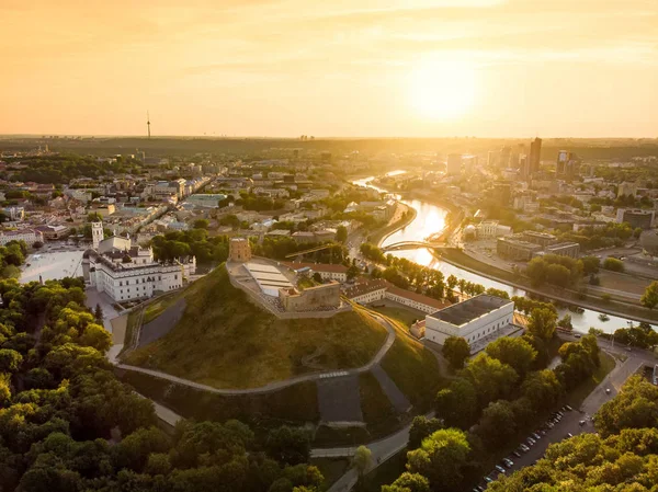 Vue Aérienne Tour Gediminas Château Supérieur Vilnius — Photo