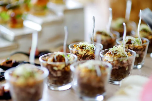 Friss Ízletes Zöldség Sertésborda Saláta Felszolgálva Mini Egy Fél Vagy — Stock Fotó
