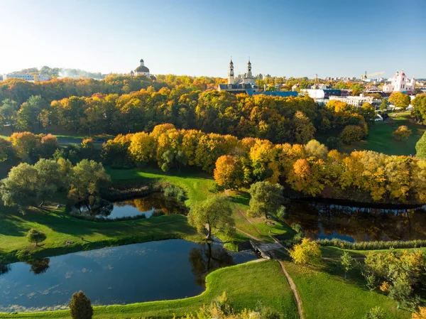Subaciaus Bakış Açısından Vurdu Vilnius Cityscape Havadan Görünümü — Stok fotoğraf