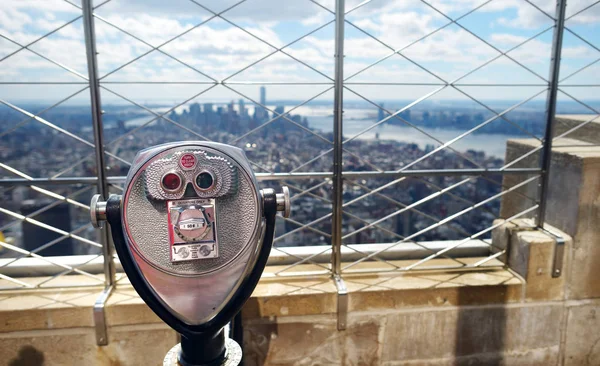 Tourist coin operated binoculars at top of Empire State Building in New York City, USA