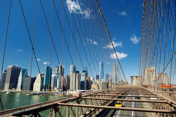 Spectacular Skyline Lower Manhattan Brooklyn Bridge New York — Stock Photo, Image
