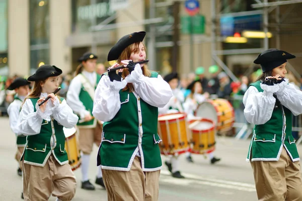 Nova Iorque Março 2015 Desfile Anual Dia Patricks Longo Quinta — Fotografia de Stock