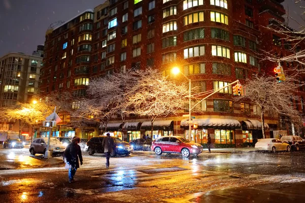 Nova Iorque Março 2015 Belas Ruas Nevadas Nova York Após — Fotografia de Stock